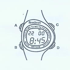 how to get my armitron pro sport watch off military time